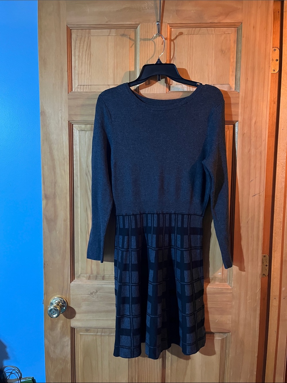 Classic Black Knit Fit-and-Flare Dress